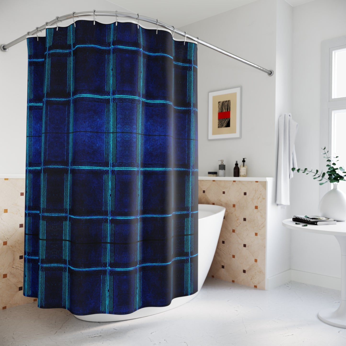 "Deep Ocean" Shower Curtain, Modern Bathroom Decor, Stylish Washroom Accessory, Gift for Homeowners, Unique Shower Decor